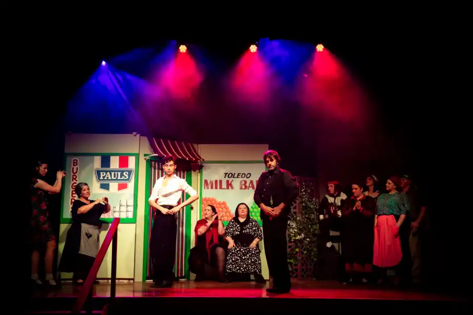 Performer on stage under pressure